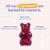 5 - Gritzo Iron Gummies with Folic Acid and Vitamin C for 10+ Years Girls,  30 gummies