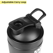 2 - GHC Stainless Steel Shaker Bottle,  Black (with Extra Compartment)  590 ml 