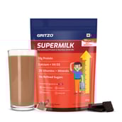 1 - Supermilk Gritzo Height+ for 13+ Yrs Boys Personalized Protein & Nutrition Drink Mix, 800 g Double Chocolate