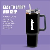 3 - Pumpd Chugger Tumbler with Straw, Cap & Holder,  Black  1.2 L 
