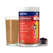 1 - Supermilk Gritzo Height+ for 13+ Yrs Girls Personalized Protein & Nutrition Drink Mix OP,  400 g  Cafe Mocha 