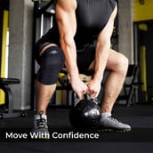 3 - Nivia Knitted Knee Support for Men,  Black/Red  Small 