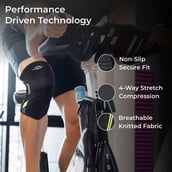 2 - Nivia Knitted Knee Support for Men,  Black/Green  Medium 