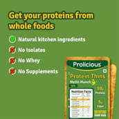 3 - Prolicious Protein Thins Snack Chips,  Methi Munch (Pack of 4)  50 g 