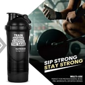 4 - GHC 3-Compartment Shaker Bottle,  Black  600 ml 