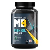 2 - MuscleBlaze Omega 3 Fish Oil (1000 mg) with 180mg EPA and 120mg DHA,  180 capsules 