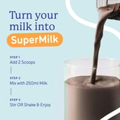 7 - Supermilk Gritzo Overall Growth for Boy/Girl 2-6 Yrs Protein & Nutrition Drink Mix,  800 g  Double Chocolate