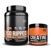 QNT ISO Ripped & Creatine Monohydrate Unflavoured 0.198 lb Combo,  2.2 lb  Choco Brownie 