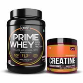 QNT Prime Whey & Creatine Monohydrate Unflavoured 0.198 lbs Combo,  2.2 lb  Irish Chocolate 