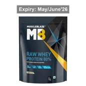 MuscleBlaze Raw Whey Protein 80% Powder,  2.2 lb  Unflavoured 