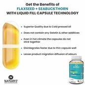 10 - Naturyz Omega 3 Flaxseed + Seabuckthorn Oil,  60 capsules 