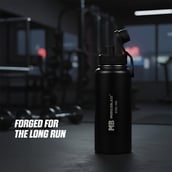 2 - MuscleBlaze Sports Insulated Steel Bottle,  Stealth Black  1 L 