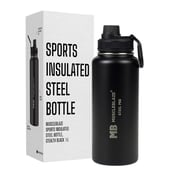 MuscleBlaze Sports Insulated Steel Bottle,  Stealth Black  1 L 