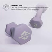 3 - Nivia Neoprene Dumbbell,  Light Purple  3 kg 