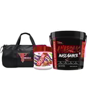 1 - Muscle Performance Anabolic Mass Gainer with Creatine Monohydrate 0.66 lbs & Gym Bag Combo, 11 lb Irish Chocolate