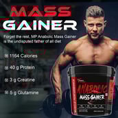 5 - Muscle Performance Anabolic Mass Gainer with Creatine Monohydrate 0.66 lbs & Steel Shaker Combo, 11 lb Irish Chocolate
