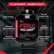 6 - Muscle Performance Anabolic Mass Gainer with Creatine Monohydrate 0.66 lbs, Steel Shaker & Gym Bag Combo,  5.5 lb  Rabri Kulfi 