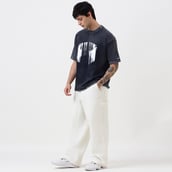 7 - MuscleBlaze Deadlifted Soul Oversized Washed T-Shirt,  Small  Dark Charcoal Grey