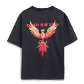 2 - MuscleBlaze Deadlifted Soul Phoenix Oversized Washed T-Shirt,  X-Small  Light Grey 