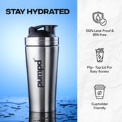 3 - Pumpd Steel Shaker,  Silver  750 ml 
