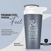 4 - GHC Nutrigize Stainless Steel Shaker Bottle,  Grey  700 ml 