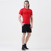 4 - MuscleBlaze Air Tech Compression MuscleTee Half Sleeve,  Small  Red 