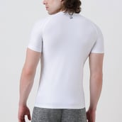 3 - MuscleBlaze Compression Muscle Tee Half Sleeve,  Large  Polar White 