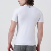 3 - MuscleBlaze Compression Muscle Tee Half Sleeve,  Medium  Polar White 