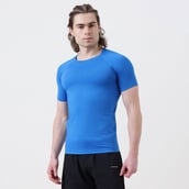 1 - MuscleBlaze Compression Muscle Tee Half Sleeve,  Large  Superman Blue 