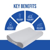 4 - Leeford Contoured Cervical Pillow for Neck and Shoulder Support, Universal Grey