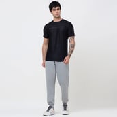 5 - MuscleBlaze Camo Dry-Fit Active Tee Half Sleeve, Small Black