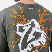 9 - MuscleBlaze Z-Verse Oversized Tshirt,  Small  Military Green 