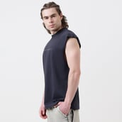 4 - MuscleBlaze B.D.S.M Oversized Tank, Small Charcoal