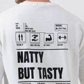 10 - MuscleBlaze Natty But Tasty Oversized Solid T-Shirt, Large White