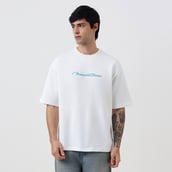 3 - MuscleBlaze Natty But Tasty Avocado Oversized Solid T-Shirt,  X-Large  White 