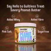 6 - Savory Sugar Free Peanut Butter,  500 g  Original Smooth 