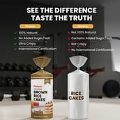 2 - Pintola Wholegrain Brown Rice Cakes,  Unsalted (Pack of 2)  130 g 