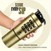 5 - GHC Stainless Steel Shaker Bottle, Bronze (with Extra Compartment) 590 ml