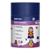 2 - Gritzo Iron Gummies with Folic Acid and Vitamin C for 7-9 Years Girls, 30 gummies Mixed Berry
