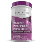 1 - HealthyHey Nutrition Plant Protein Powder, 2.2 lb Strawberry