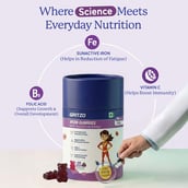 4 - Gritzo Iron Gummies with Folic Acid and Vitamin C for 10+ Yrs Girls,  30 gummies  Mixed Berry