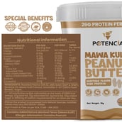 2 - Potencia Mawa Kulfi Peanut Butter,  500 g  Heritage Flavour High Protein 