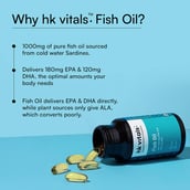 7 - HealthKart HK Vitals Fish Oil 1000mg with 180mg EPA and 120mg DHA,  30 capsules
