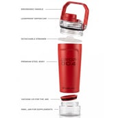 5 - MuscleBlaze ARC Steel shaker series,  Red Forge  600 ml