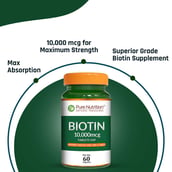 6 - Pure Nutrition Biotin 10000 mcg, 60 tablet(s) Unflavoured