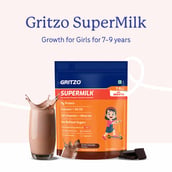 2 - Supermilk Gritzo Growth for Girl 7 to 9 years, 335 g Double Chocolate (Pouch)