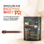 2 - MuscleBlaze Biozyme Whey PR, 2.2 lb Molten Chocolate Cake