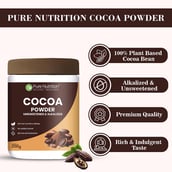 5 - Pure Nutrition Cocoa Powder, 250 g Unsweetened & Alkalized