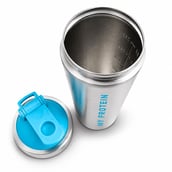 5 - Myprotein Stainless Steel Shaker Bottle,  Silver/Blue  750 ml 