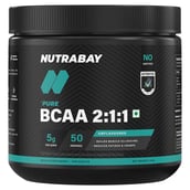 1 - Nutrabay Pure 2:1:1 BCAA Amino Acid, 0.55 lb 50 Servings Unflavoured